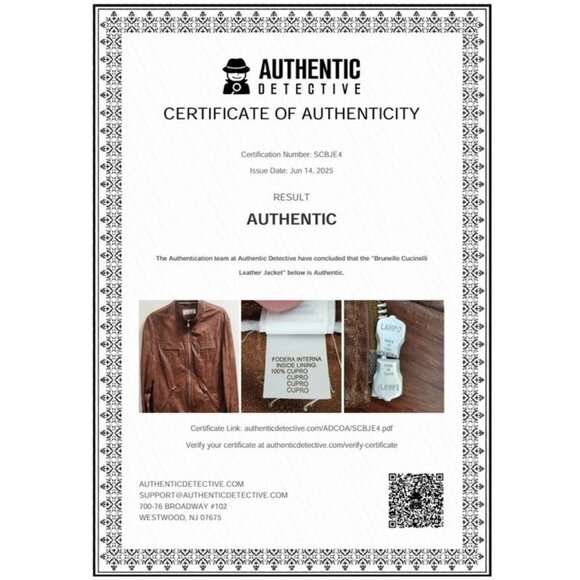 Brunello Cucinelli Riders Real Leather Jacket Brown Size S - Picture 3 of 16